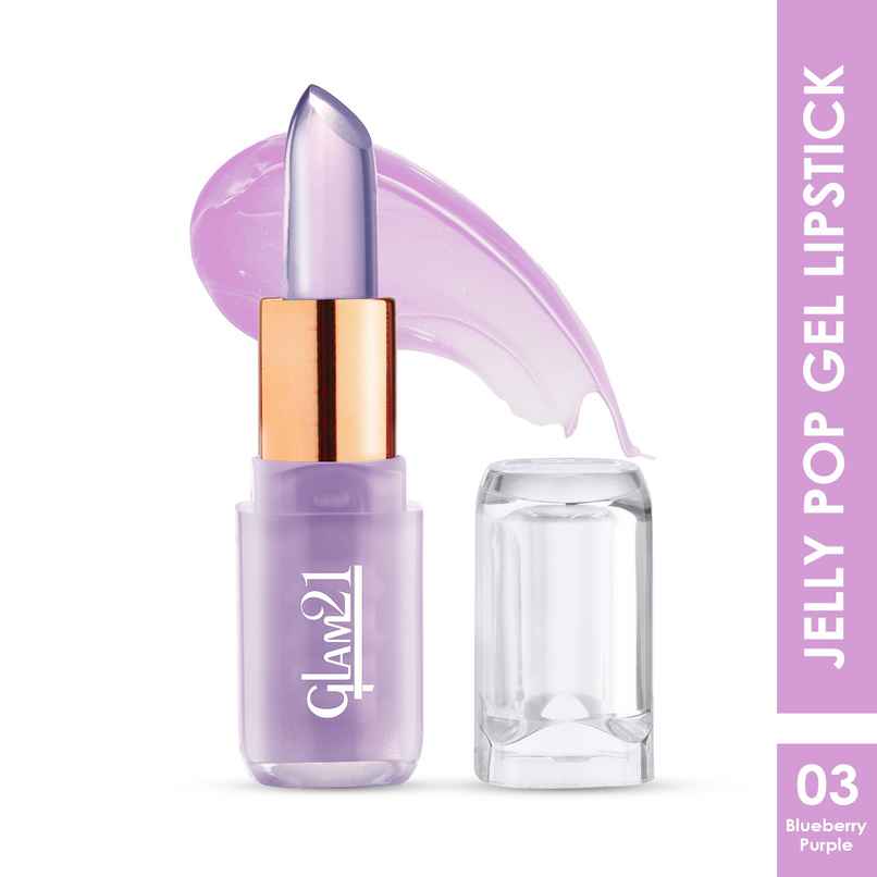 Glam21 Jelly Pop Fruity Gel Lipstick Glossy Finish | Colour Lightweight - Blueberry Purple