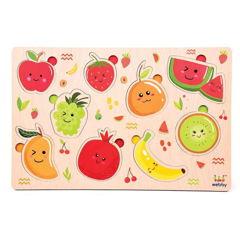 Webby Fruits Educational Wooden Puzzle for Kids