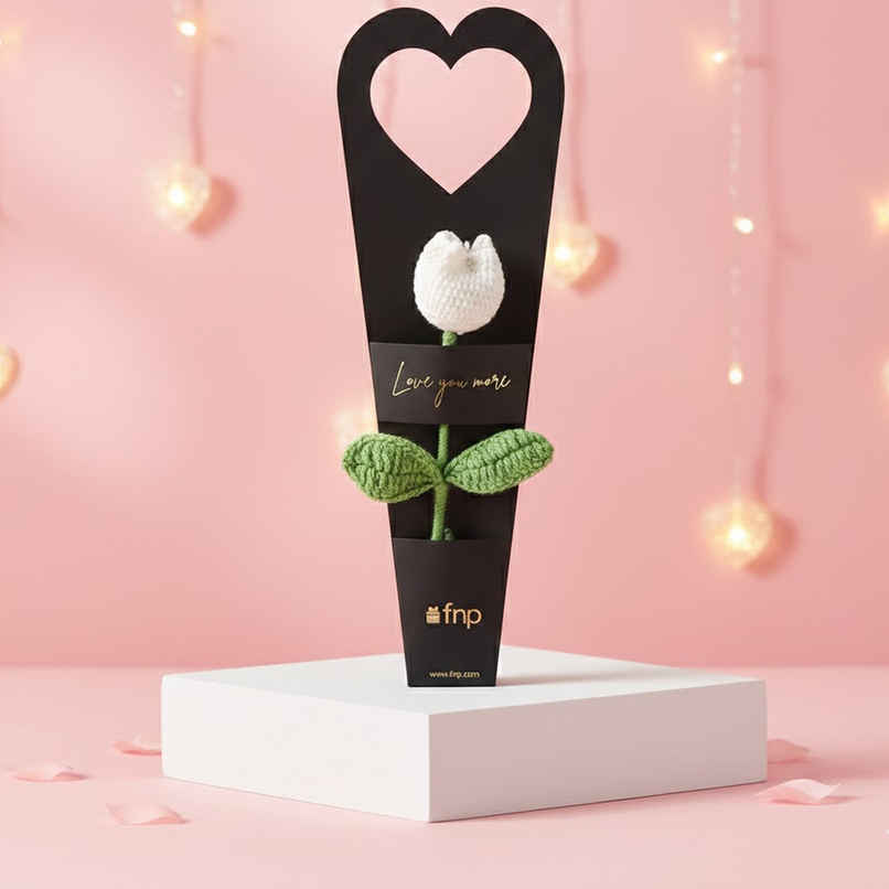 Eternal White Tulip Artificial Flower Bloom | Ideal for Gifting | FNP