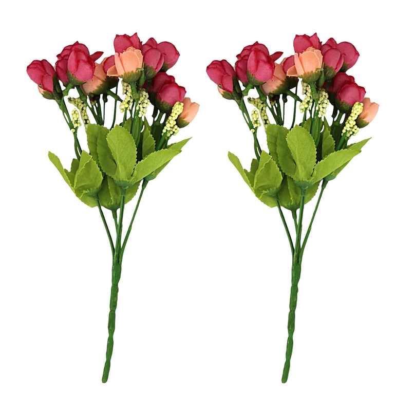 TIED RIBBONS Mini Artificial Peony Flower Bunches | Pink