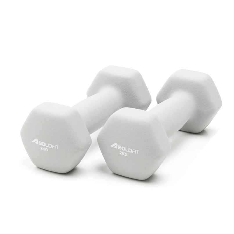 BOLDFIT Dumbbell Set | Neoprene Home Gym Workout Equipment, Fitness | Grey - 2 x 2 kg BOLDFIT Dumbbell Set | Neoprene Home Gym Workout Equipment, Fitness | Grey - 2 x 2 kg