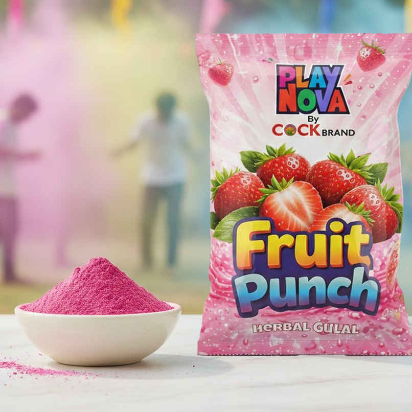 Playnova Fruit Punch Herbal Holi Gulal | Pink | Cock Playnova Fruit Punch Herbal Holi Gulal | Pink | Cock