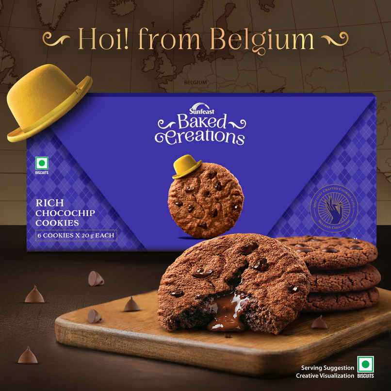 Rich Chocochip Cookies Crafted with Belgian Chocochips by Sunfeast Baked Creations