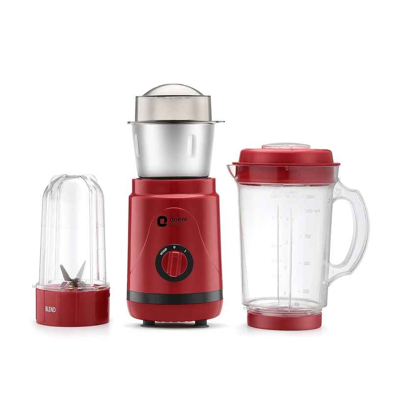 Orient Electric Compact Mixer Grinder Geenie - Mggn40Rb3 | 400W | 25000 Rpm | 3 Jars | Red Orient Electric Compact Mixer Grinder Geenie - Mggn40Rb3 | 400W | 25000 Rpm | 3 Jars | Red
