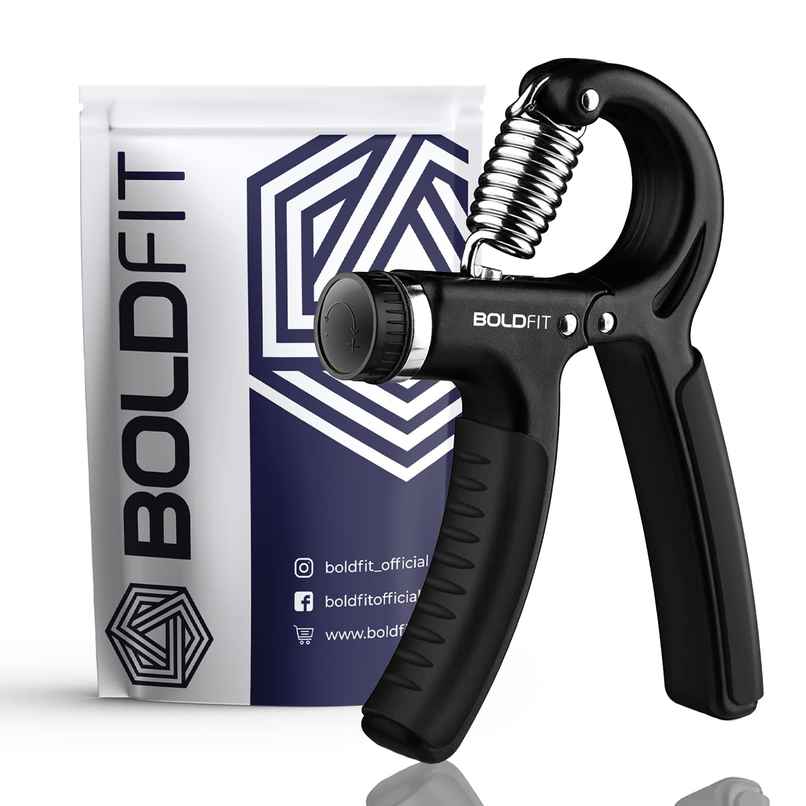 Boldfit Adjustable Hand Grip Strengthener Power Gripper Black - 5- 60 Kg Boldfit Adjustable Hand Grip Strengthener Power Gripper Black - 5- 60 Kg
