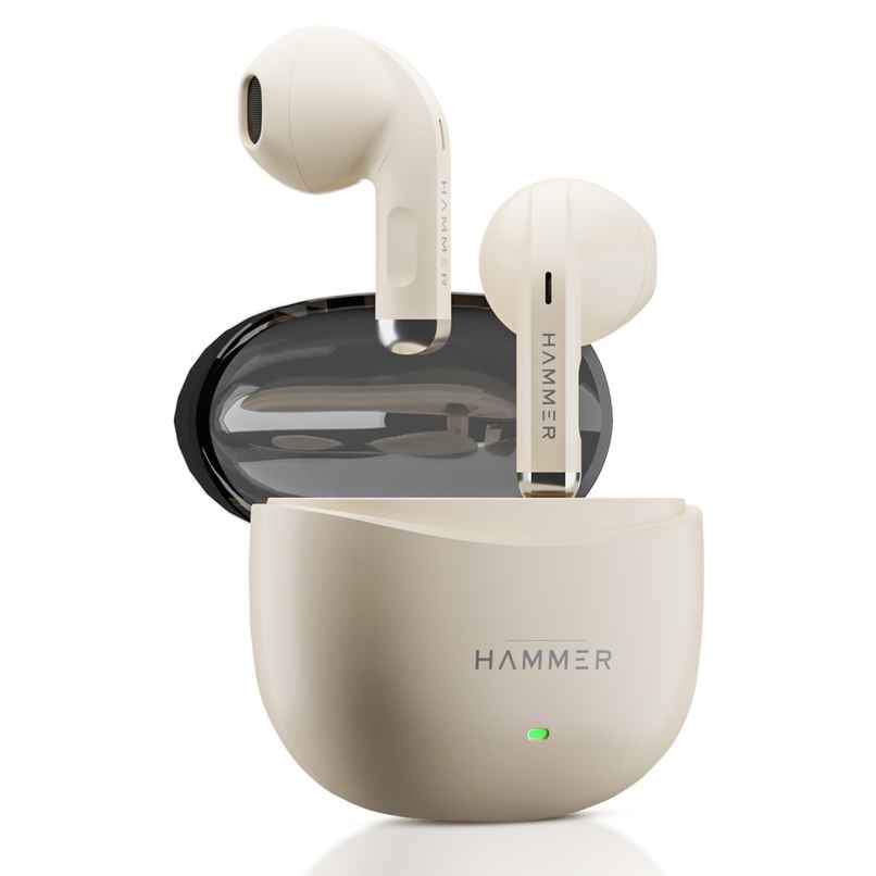 Hammer Ultra Pods True Wireless Earbuds | In-Built Mic | 100H Standby Time | Beige