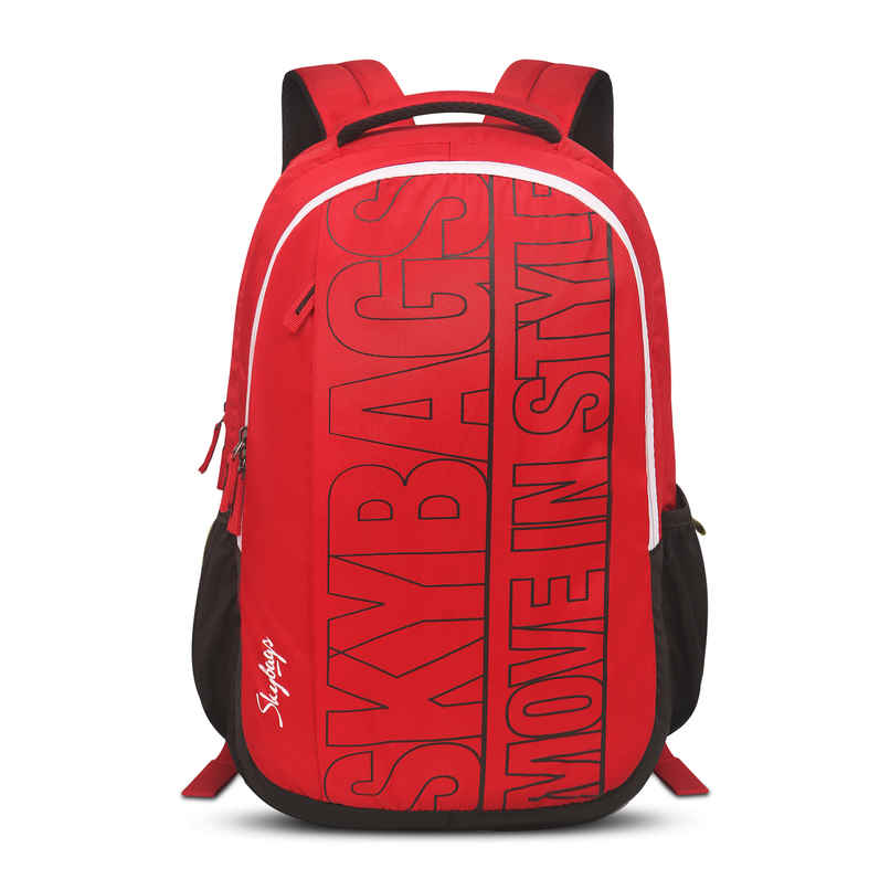 Skybags Unisex Logo Polyester 22 L Padded Grab Handle Laptop Backpack | Red - M