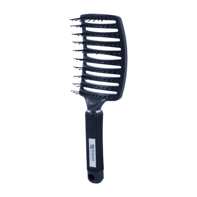 Bronson Professional Paddle Hair Brush Vented For Detangling And Instant Hair Volume - Black
