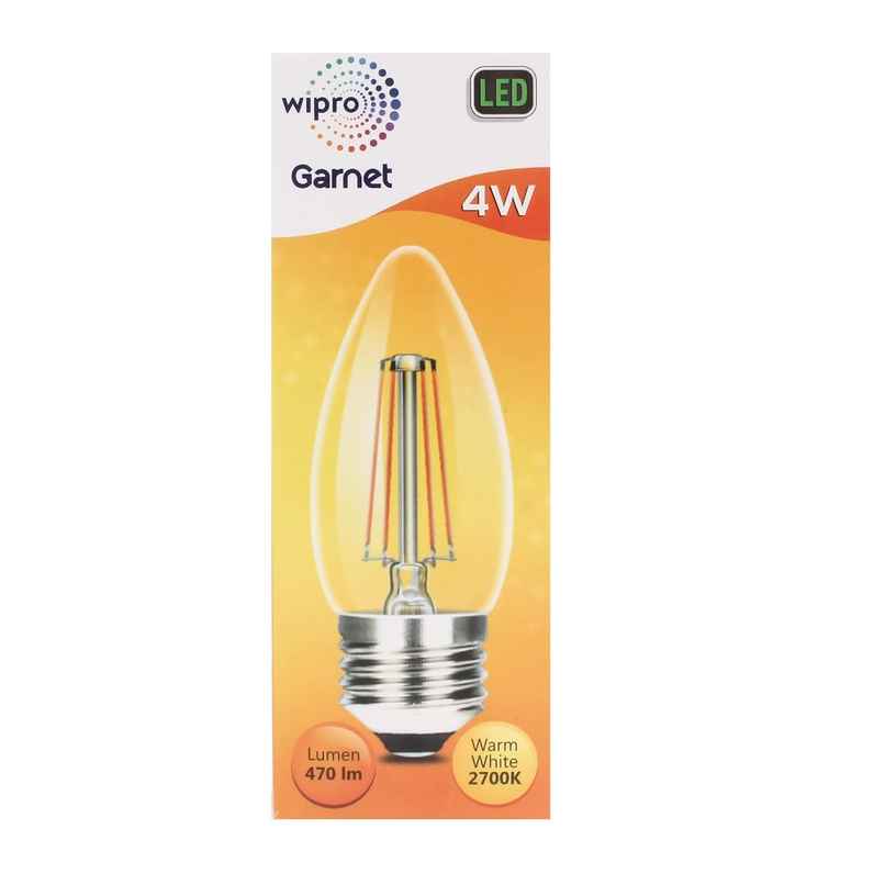 Wipro Garnet 4W Filament Decorative Bulb | E27 Base | Warm White (2700 K) Wipro Garnet 4W Filament Decorative Bulb | E27 Base | Warm White (2700 K)