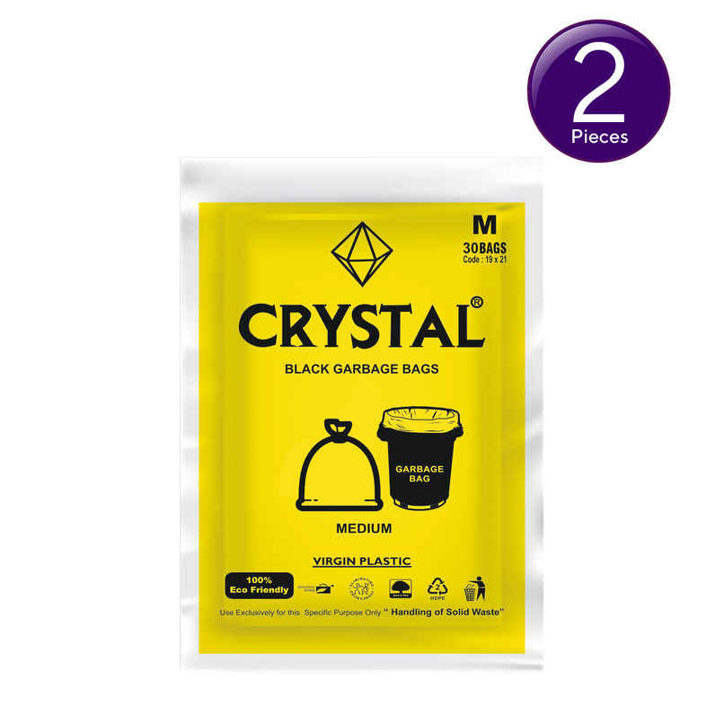 Crystal Medium Black Garbage Bag Pouch 19X21 Combo of 2 Crystal Medium Black Garbage Bag Pouch 19X21 Combo of 2