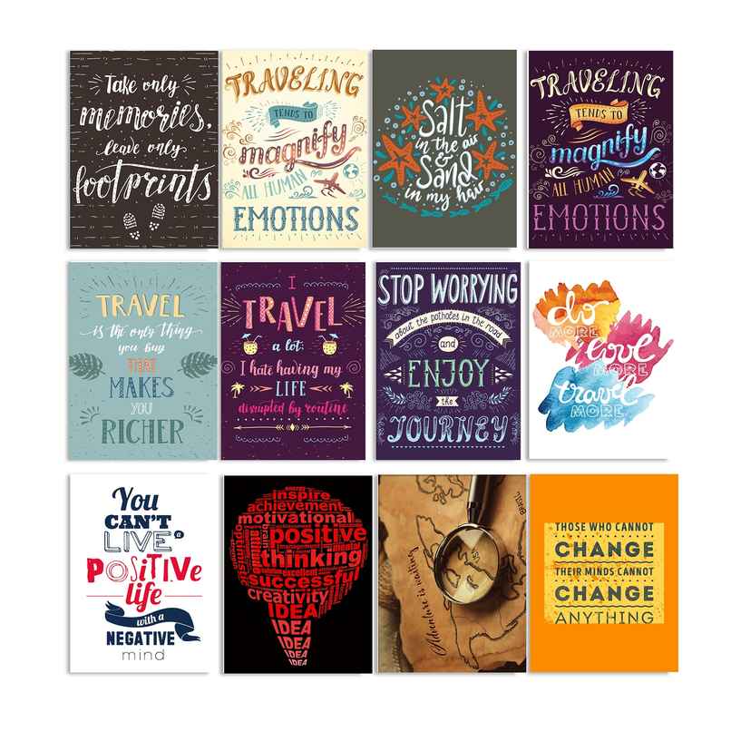 Paper Plane Design Motivational Wall Posters | Set of 12 | (29 cm x 21 cm) D9