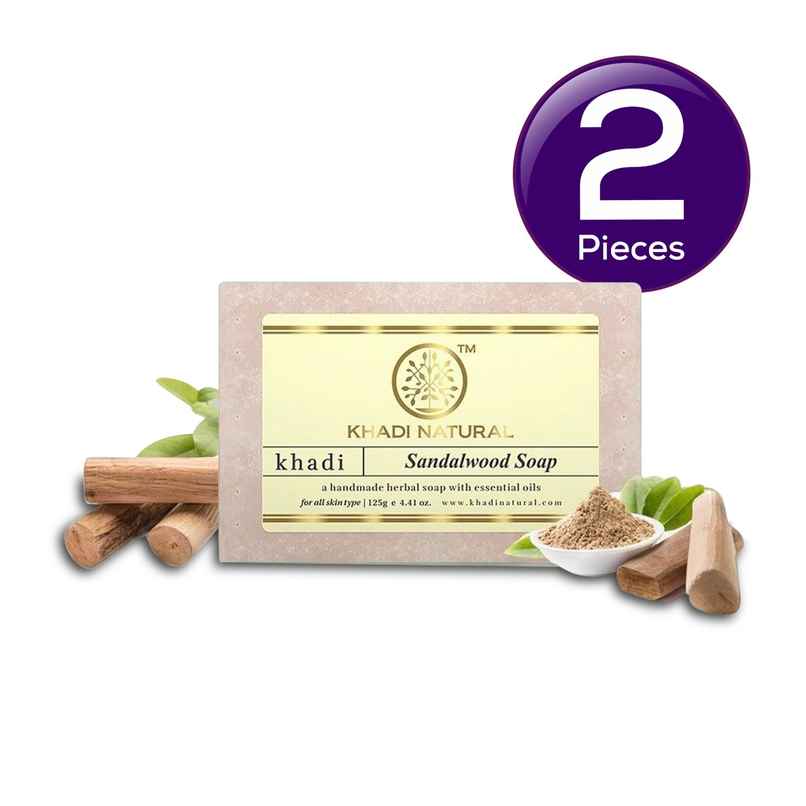Khadi Natural Sandalwood Soap For Bright and Glowing Skin Combo