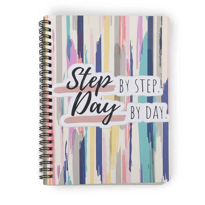 Papboo Dot Grid Spiral Wiro Notebook | 120 Pages | 21 x 15 cm | 90 Gsm | Step By Step