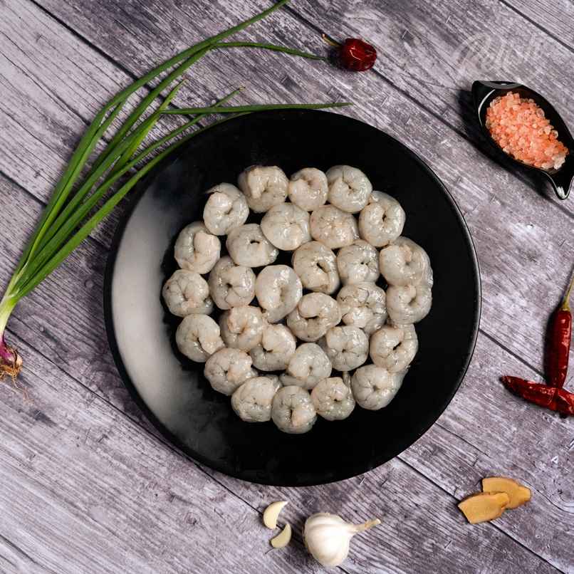 Relish White Prawns Medium - P&D | Energy - 95 kcal | Protein - 19 g / 100 g Relish White Prawns Medium - P&D | Energy - 95 kcal | Protein - 19 g / 100 g