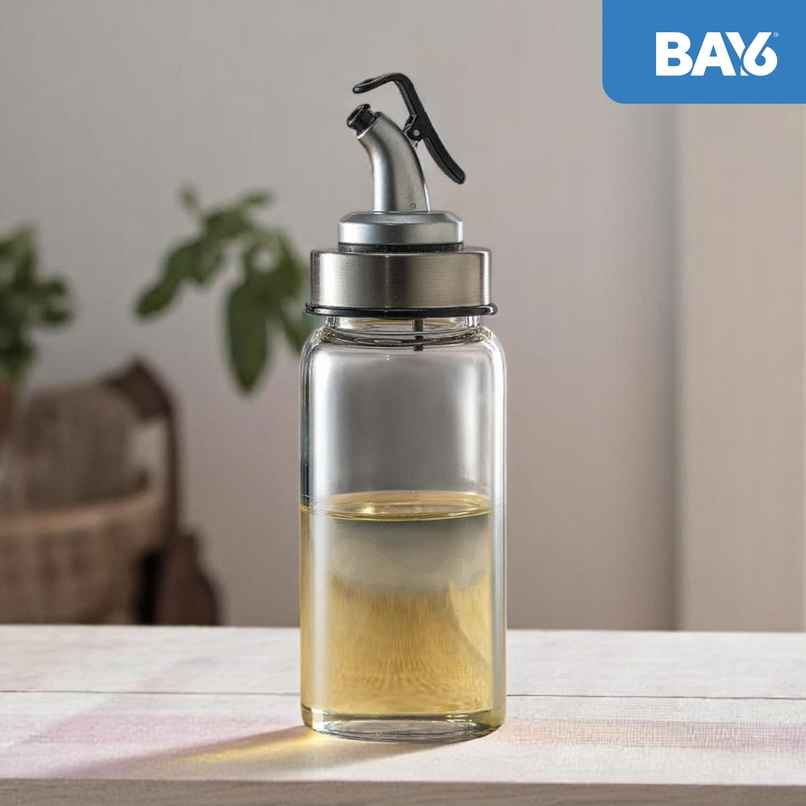 BAY6 Premium Imported Borosilicate Glass Oil and Vinegar Bottle - 300 ml