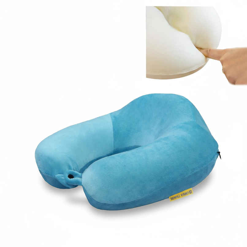 ORKA Unisex Solid Supersoft Neck Pillow | Teal - One Size ORKA Unisex Solid Supersoft Neck Pillow | Teal - One Size