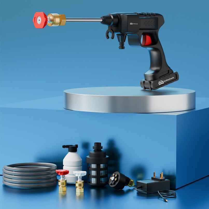 Gomechanic Cordless Pressure Washer | Rechargeable With 5-In-1 Nozzle & 5M Hose Pipe