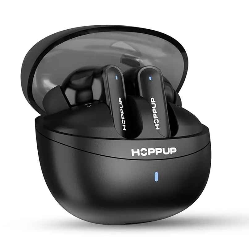 Hoppup Airdoze F50 Earbuds With 40H Playtime, 40 ms Low Latency, Ai ENC(Stealth Black,True Wireless)