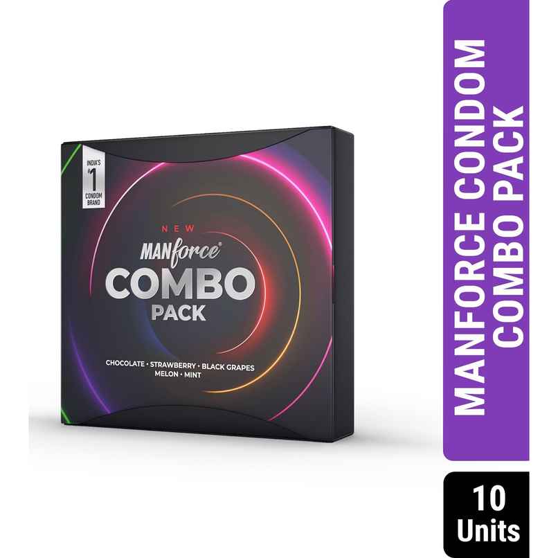 Manforce New Combo Pack Condoms Chocolate, Strawberry, Black Grapes Melon & Mint