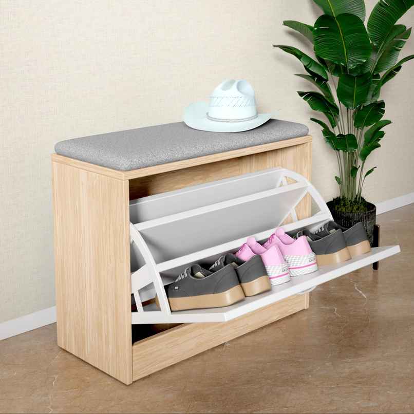 Lifelong Wooden ShoeRack Cabinet with Bench | Detachable | Adjustable MiddleShelf