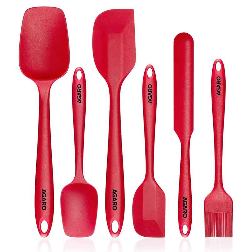Agaro Delux Silicone Spatula Set of 6 , Cooking and Mixing, For Non-Stick Cookware