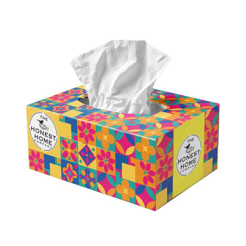 The Honest Home Company Face Tissue 2 Ply - 200 Pulls | Festive Yellow