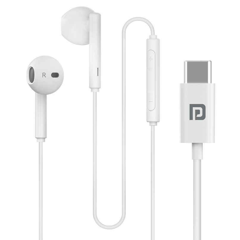 Portronics Conch Theta C in Ear Type C Wired Earphones | White Portronics Conch Theta C in Ear Type C Wired Earphones | White