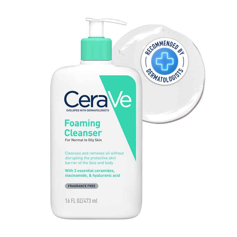 CeraVe Foaming Cleanser Face Wash For Oily Skin With Ceramides, Dermatologist Recommended
