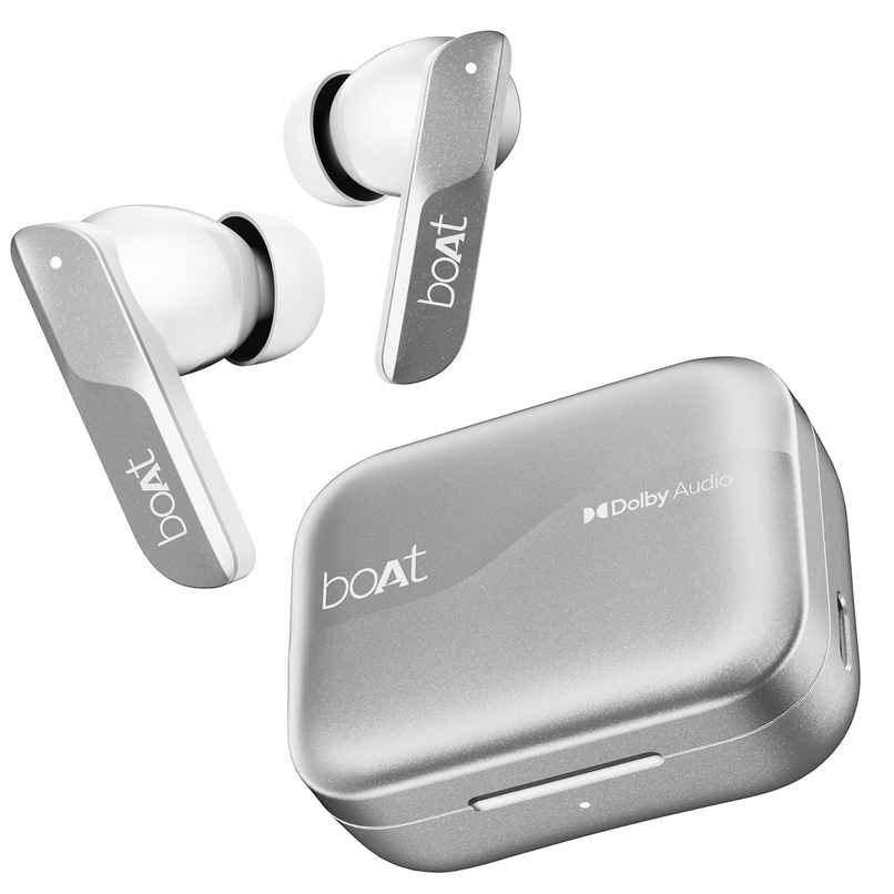 boAt Airdopes 800 TWS Earbuds, Dolby Audio, Adaptive EQ by Mimi, 4Mics AI ENx, App Support, Fast Charge, IPX5, v5.3 Bluetooth TWS in Ear Earbuds Wireless Earphones with mic - Interstellar White boAt Airdopes 800 TWS Earbuds, Dolby Audio, Adaptive EQ by Mimi, 4Mics AI ENx, App Support, Fast Charge, IPX5, v5.3 Bluetooth TWS in Ear Earbuds Wireless Earphones with mic - Interstellar White