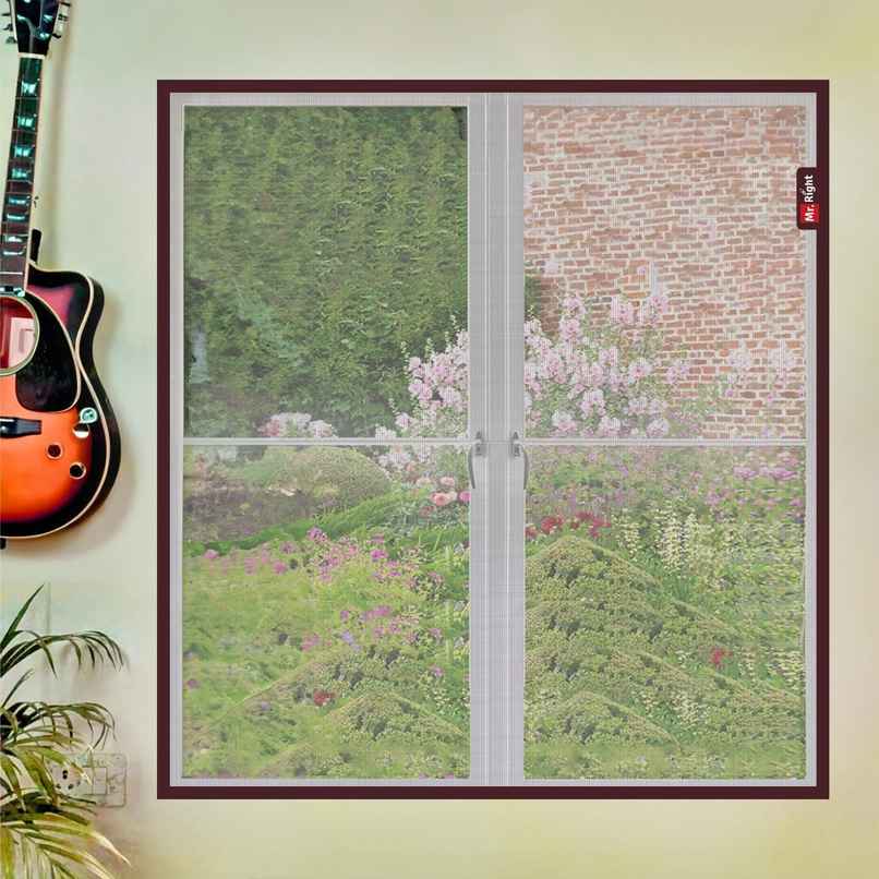 Mr. Right Stitched Mosquito Net For Window | Grey - 120 x 90 cm