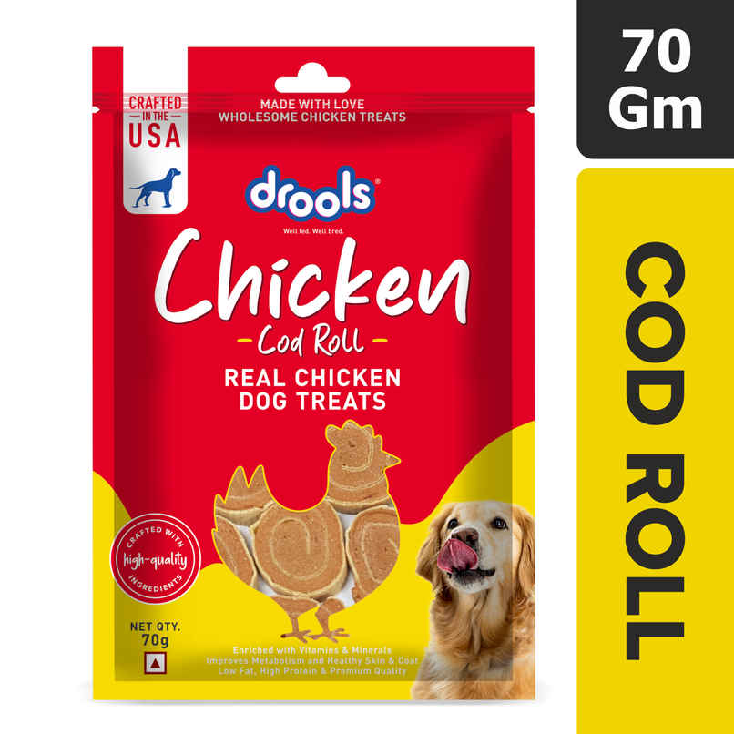 Drools Chicken Cod Roll Dog Treats | Best For Training & Bonding | For Puppy & Adult