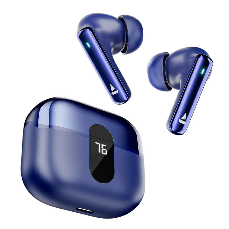 boAt Airdopes 121 Pro Plus TWS Earbuds with mic, 100HRS Battery, 4Mics ENx, 50ms Low Latency, Fast Charge, LED Display, IPX5, v5.3 Bluetooth in Ear Earbuds - Blue