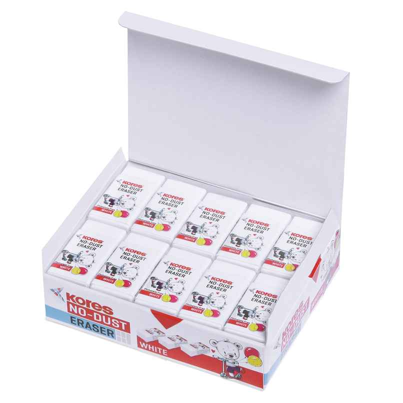 Kores Non Dust Eraser | White - Box of 20 pcs