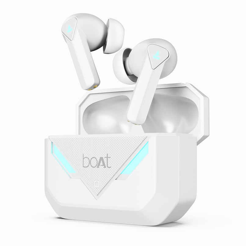 boAt Immortal 158 in Ear Gaming TWS Earbuds with 40hrs Playback, 40ms Super-Low Latency Beast Mode, RGB LEDs, 4 Mics with ENx, IWP, ASAP Charge, BTv5.3 - White Sabre
