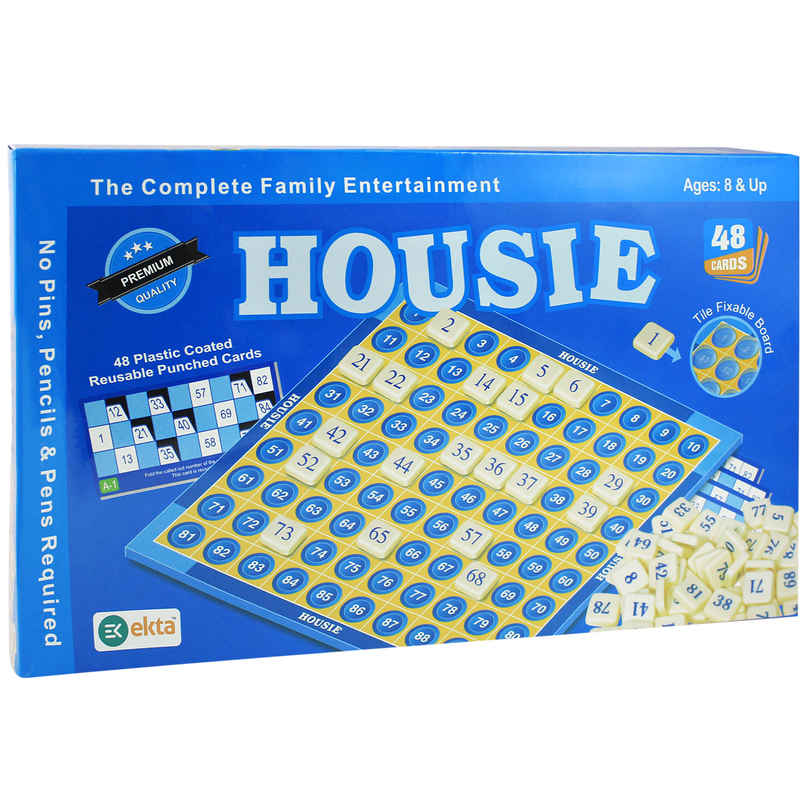 Ekta Housie Deluxe Educational Board Game with 48 Reusable Card & Fixable Tile,Family Game|8+ Year