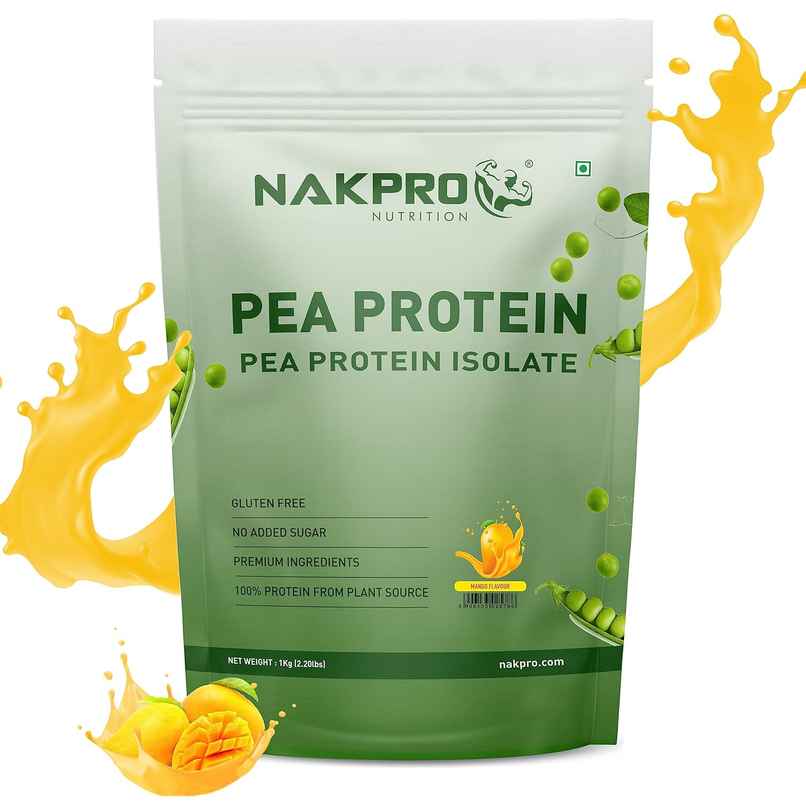 Nakpro 100% Pea Protein Isolate Mango - 26G Protein 4.9G Bcaa
