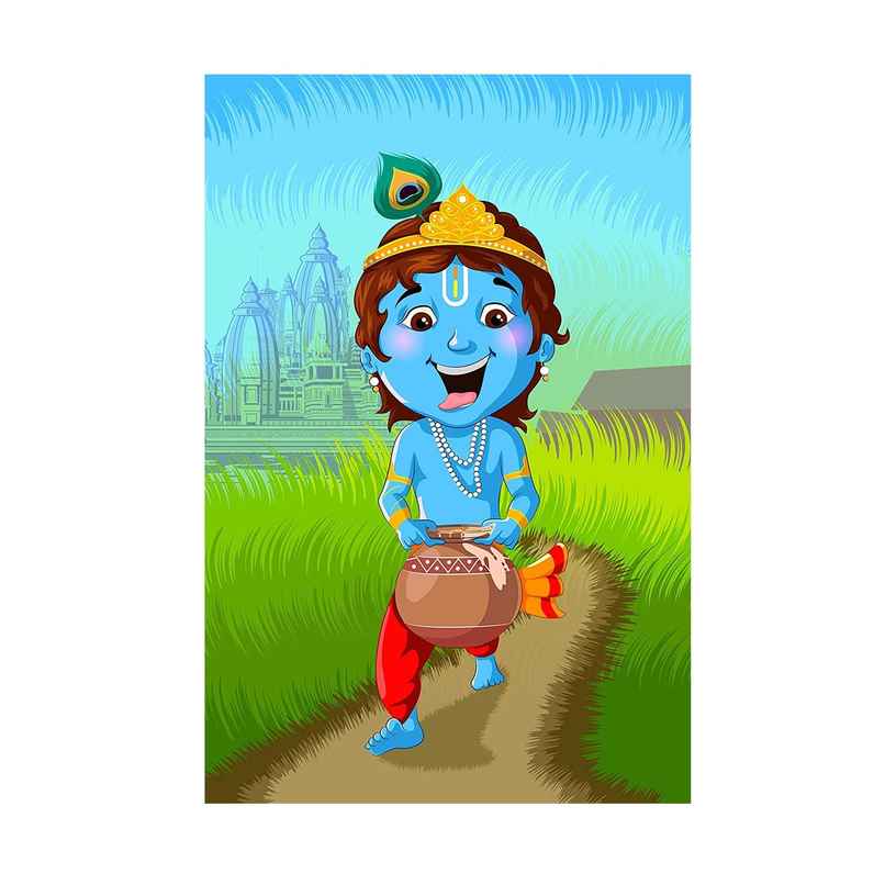 Paper Plane Design Religious Baby Krishna Poster | Size 12 x 18 Inch | D9 Paper Plane Design Religious Baby Krishna Poster | Size 12 x 18 Inch | D9