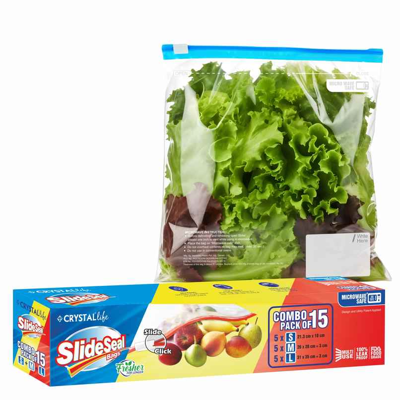 Crystal Slideseal Slider Bags Combo - S,M & L Crystal Slideseal Slider Bags Combo - S,M & L