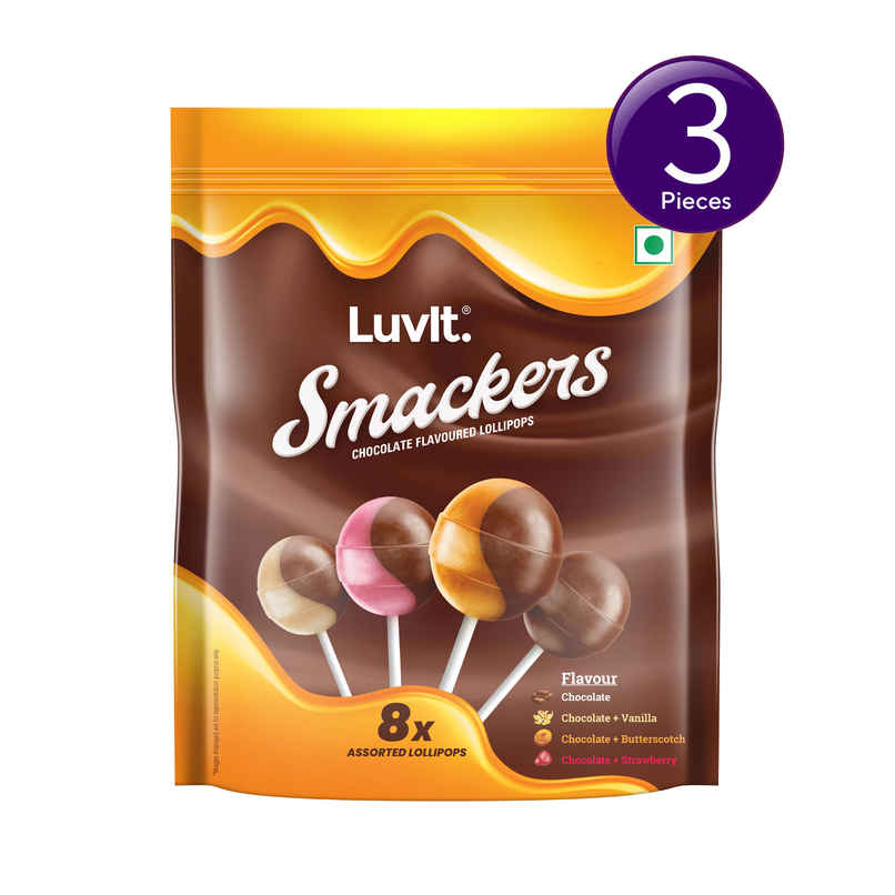 Luvit Smackers Chocolate Assorted Lollipops Combo 