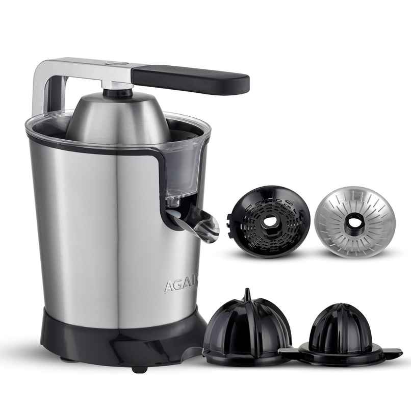 Agaro Regency Electric Citrus Juicer - 350W | 650 ml | Pulp Regulator | AC Motor - Black & Silver