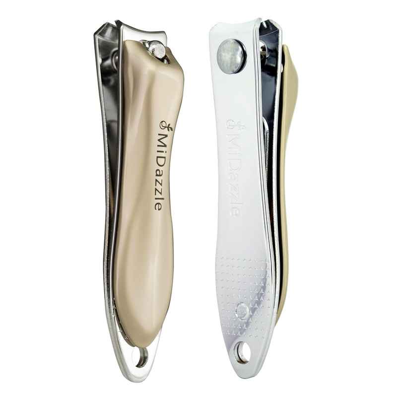 Midazzle Curve Nail Clipper, Fingernail and Toenail Cutter - Elegant Gold |MINA3708