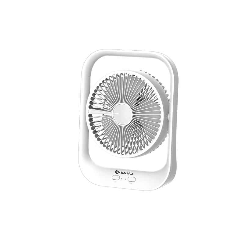 BAJAJ PYGMY USB Portable Fan, 178mm, LED Light, Silent Operation, White
