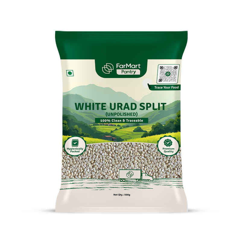 FarMart Pantry White Urad Split | Unpolished Urad Dhuli