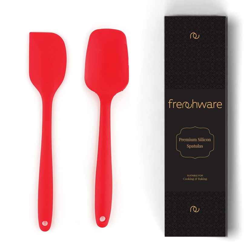 Frenchware Non-Stick Premium Silicone Spatula | Large Spatula & Large Spoon - Red