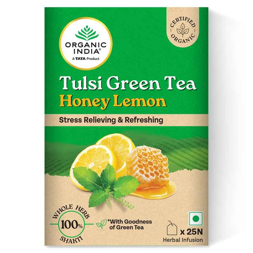 A TATA Product - Organic India Honey Lemon Flavored Tulsi Green Tea - 25 Tea Bags A TATA Product - Organic India Honey Lemon Flavored Tulsi Green Tea - 25 Tea Bags