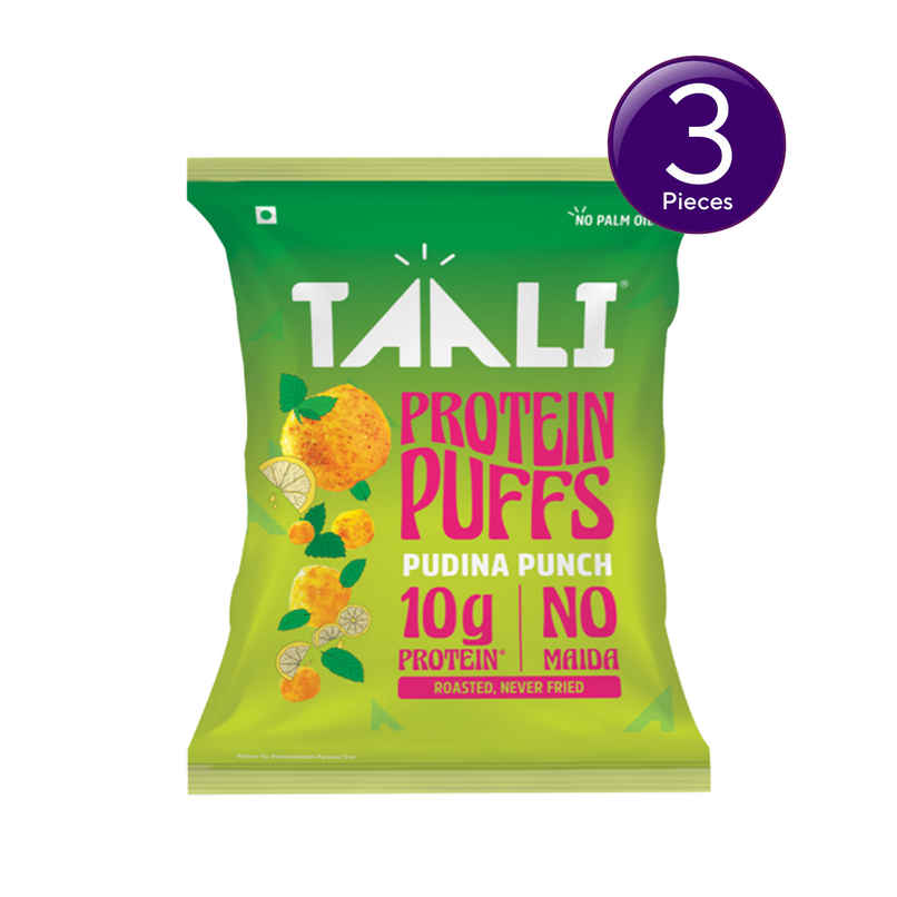 Taali Protein Puffs - Pudina Puff, Roasted, Corn & Jowar, No Maida, Rich in Protein Combo