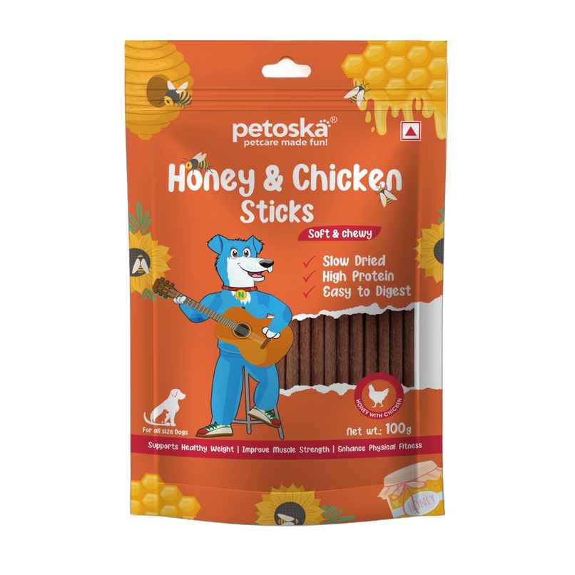 Petoska Dog Treats Chicken Honey Sticks