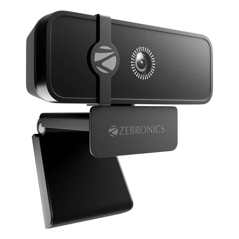 Zebronics Sharp Pro High Resolution Digital Webcam, 30 Fps, 2048 X 1536 Qxga, Microphone, Auto Focus, Dedicated Privacy Shutter, Tripod Support, Compatible with Laptops, Mac for Zoom, Skype, Discord - Black
