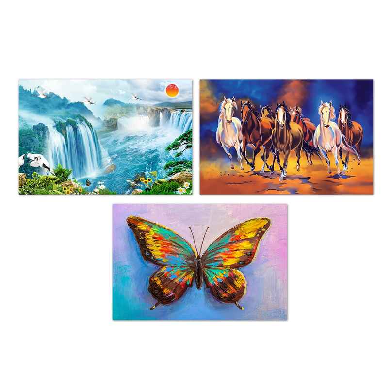 Paper Plane Design Vaastu Shastra Wall Poster | Set Of 3 | Size 12 x 18 Inch | D16