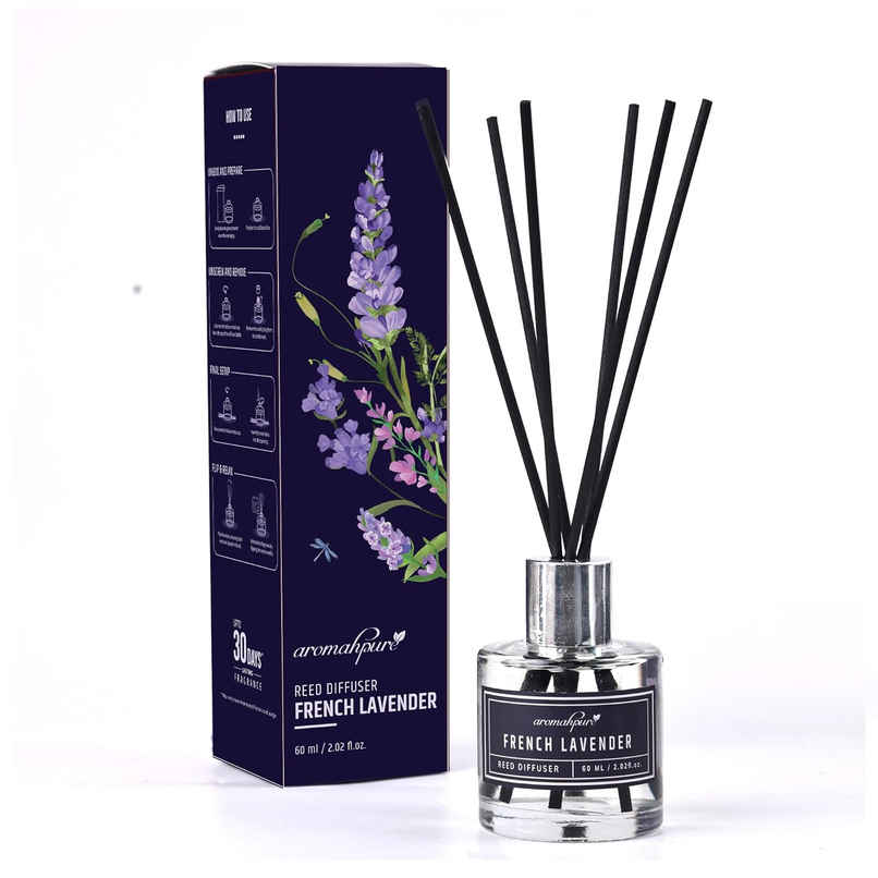 Aromahpure Premium Reed Diffuser - Lavender, With 6 Fiber Reed Stick